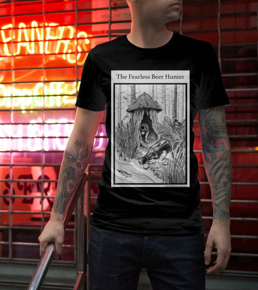The Fearless Beer Hunter Forest Adventure Hut Scene T-Shirt
