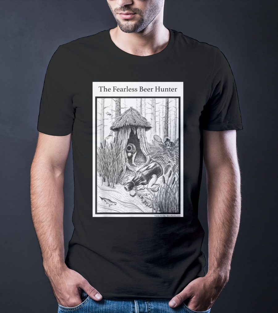 The Fearless Beer Hunter Forest Adventure Hut Scene T-Shirt