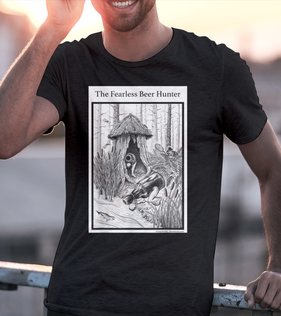 The Fearless Beer Hunter Forest Adventure Hut Scene T-Shirt