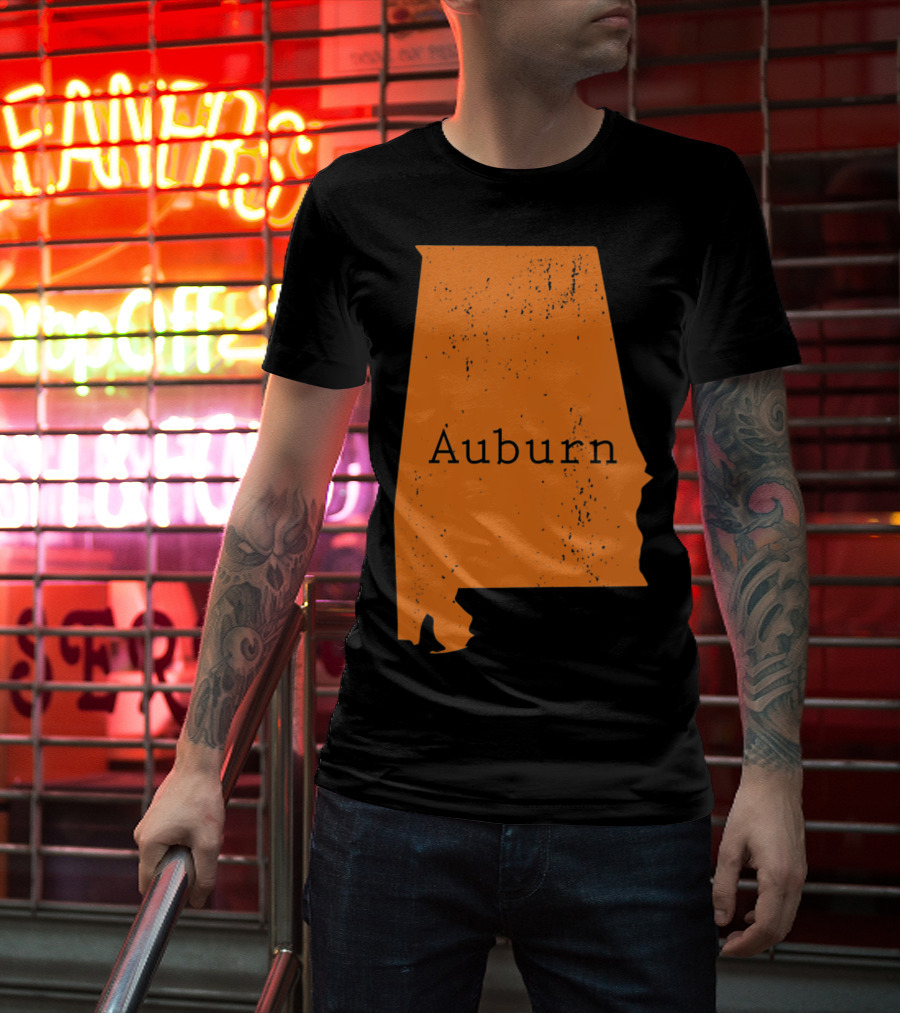 Auburn Alabama Vintage Map T-Shirt