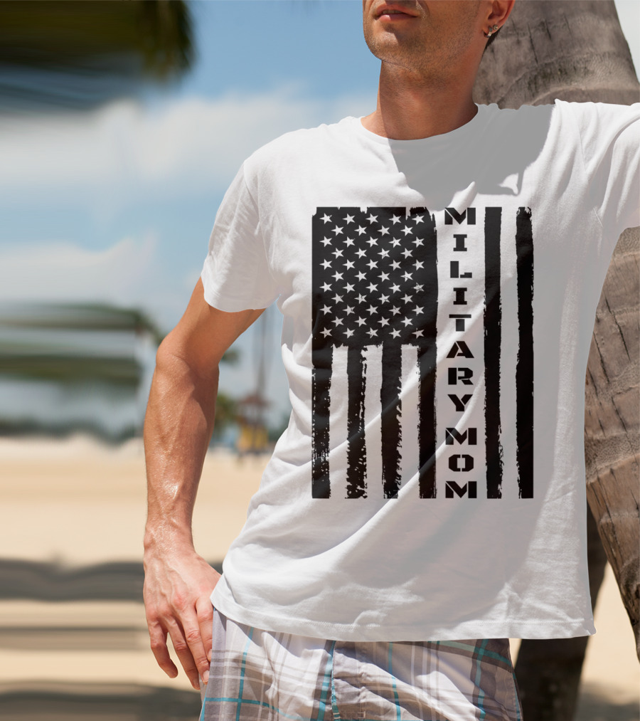 Military Mom American Flag Veteran's Pride T-Shirt