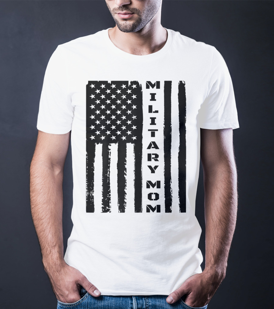 Military Mom American Flag Veteran's Pride T-Shirt