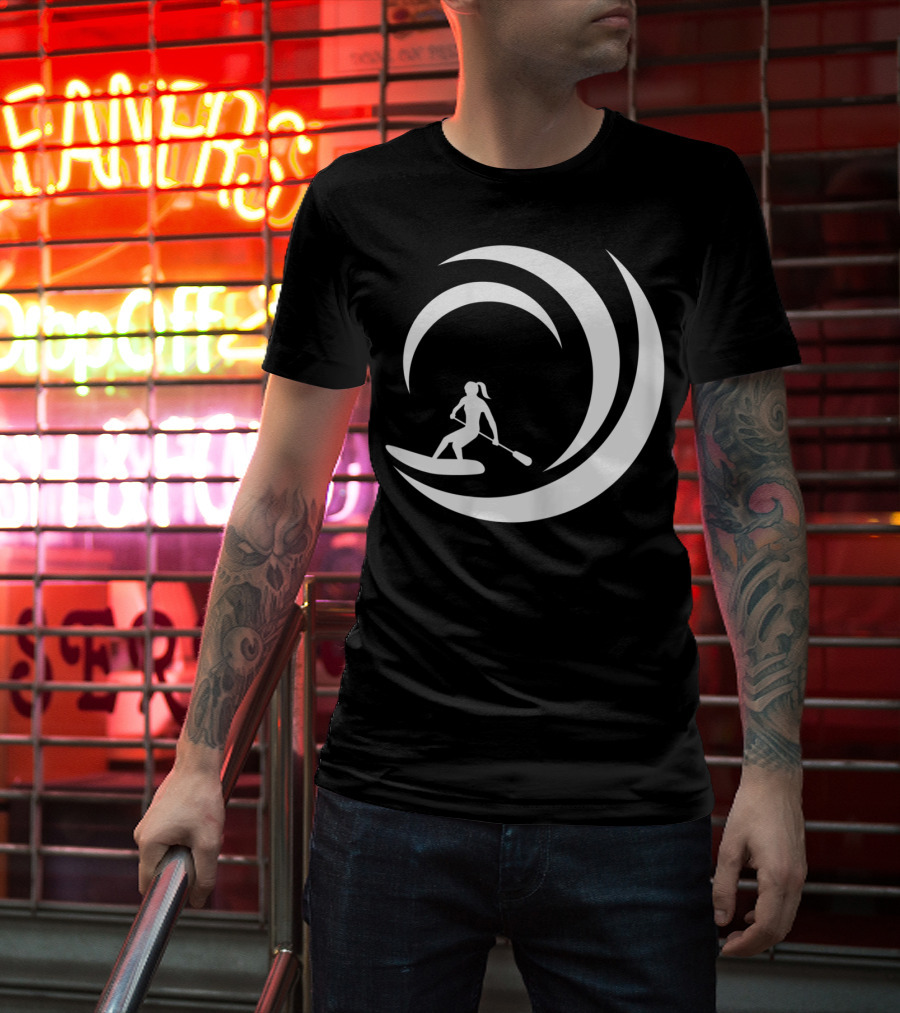 Stand Up Paddle Board SUP Paddling Wave Circle T-Shirt
