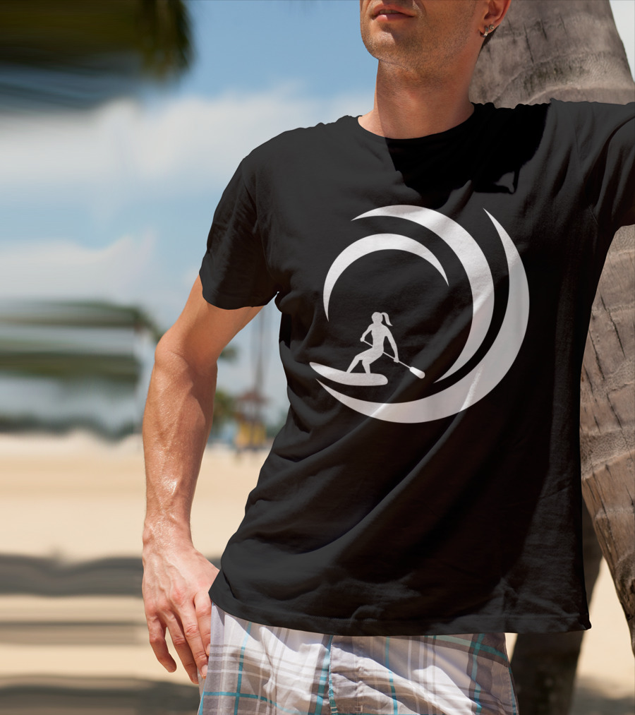 Stand Up Paddle Board SUP Paddling Wave Circle T-Shirt