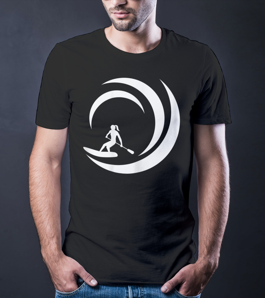 Stand Up Paddle Board SUP Paddling Wave Circle T-Shirt