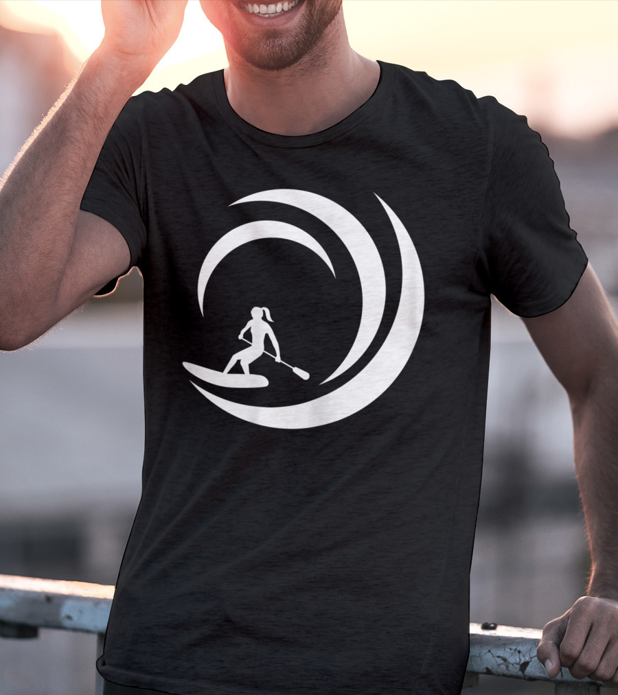 Stand Up Paddle Board SUP Paddling Wave Circle T-Shirt