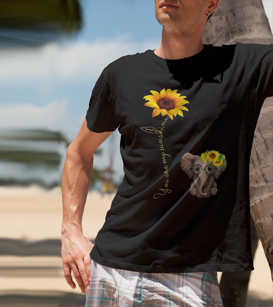 You Are My Sunshine Sunflower Elephant Hippie T-Shirt
