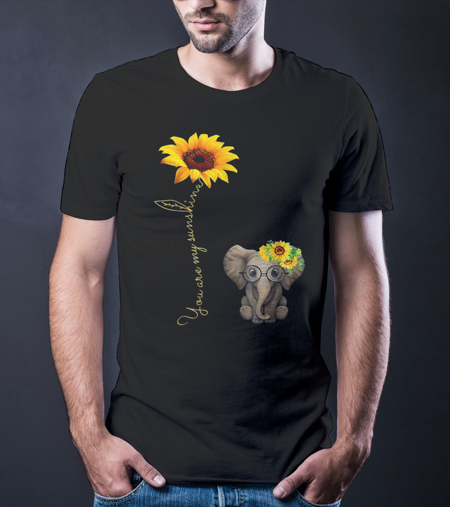 You Are My Sunshine Sunflower Elephant Hippie T-Shirt