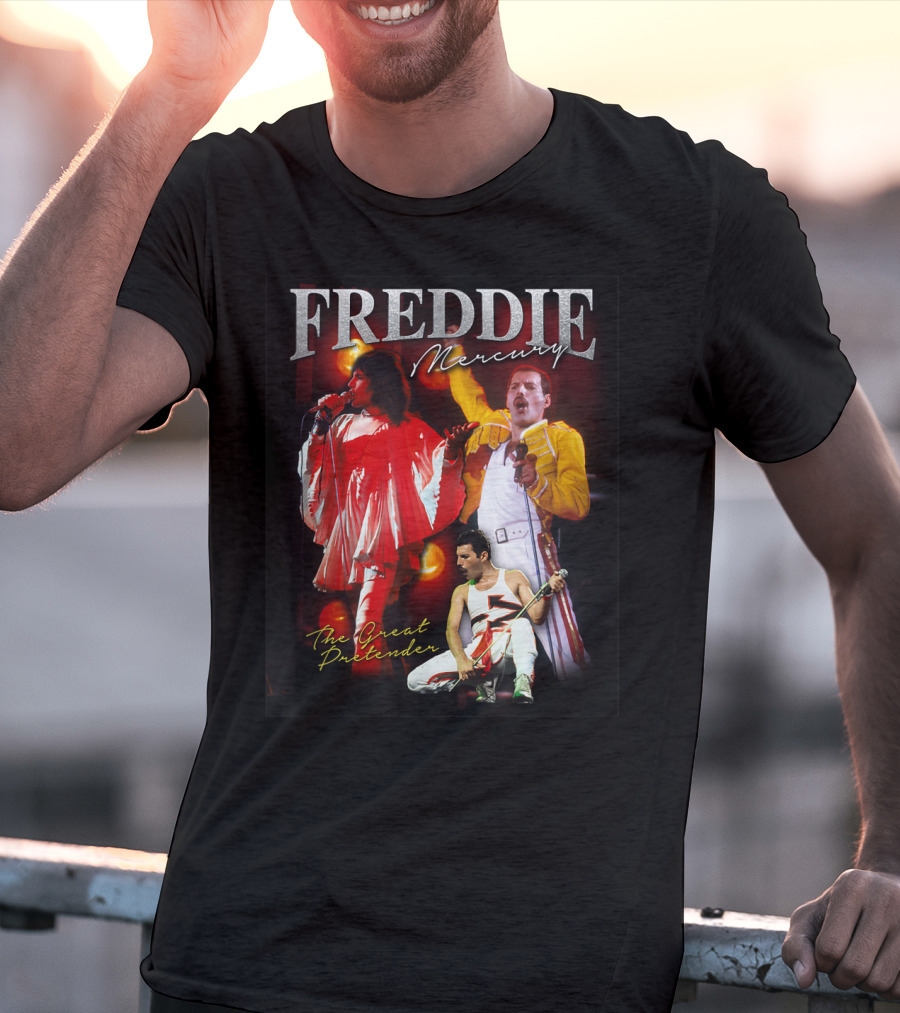Freddie Mercury The Great Pretender Concert Image Montage T-Shirt