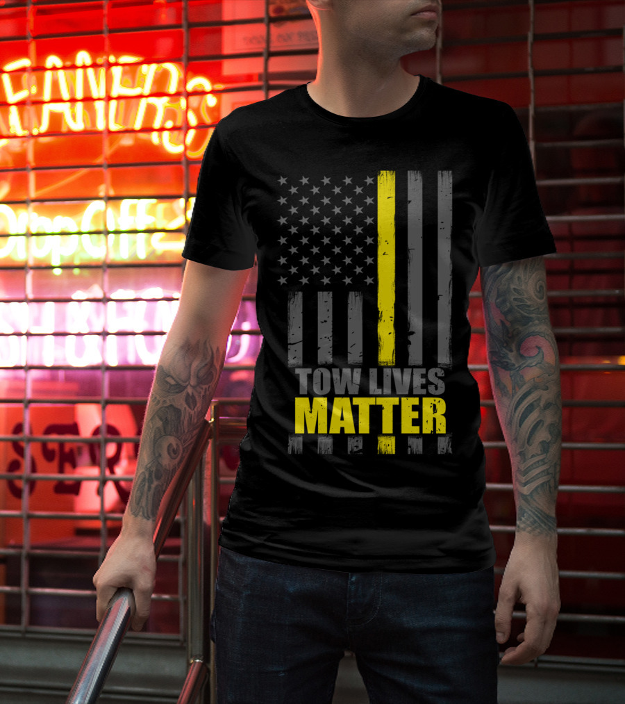 Tow Lives Matter Thin Yellow Line Flag T-Shirt