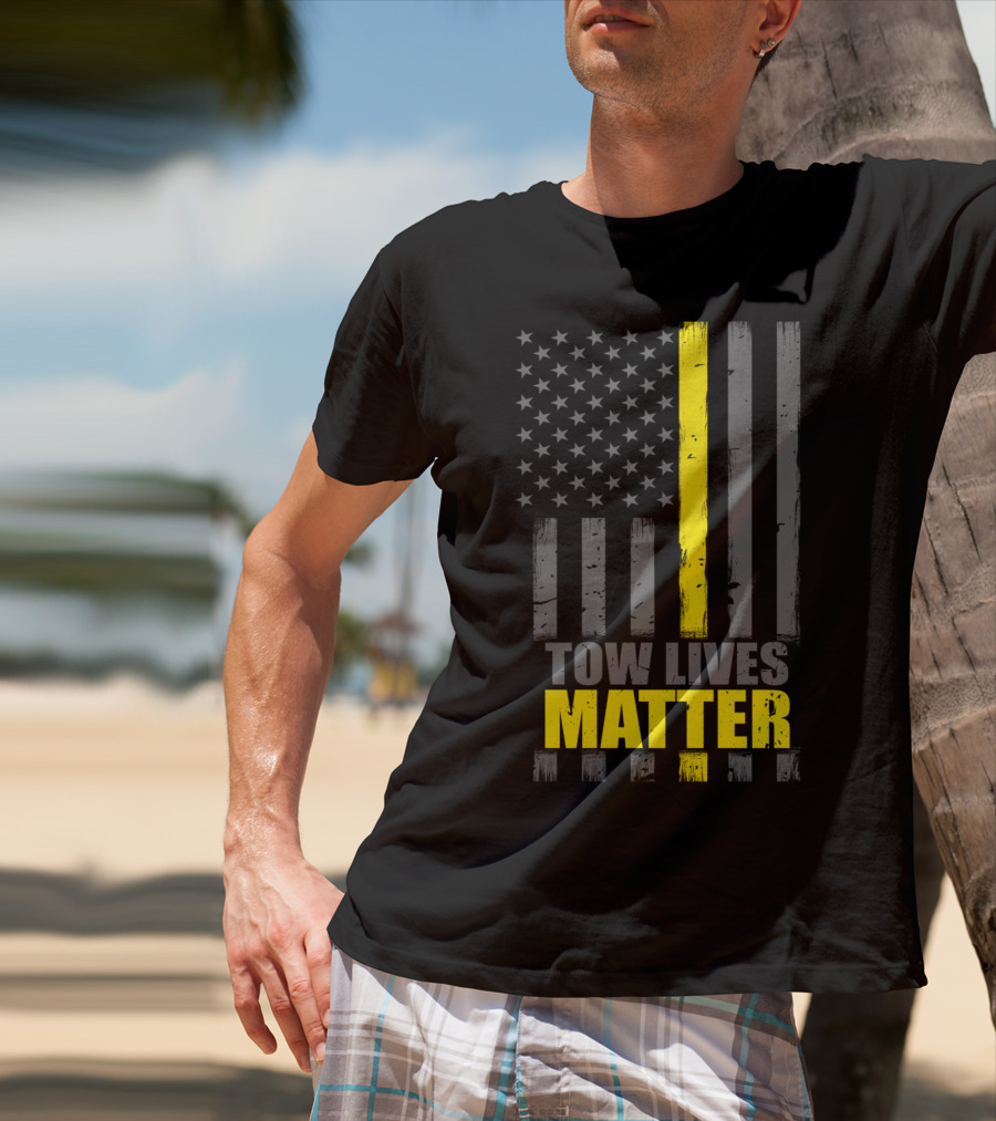 Tow Lives Matter Thin Yellow Line Flag T-Shirt