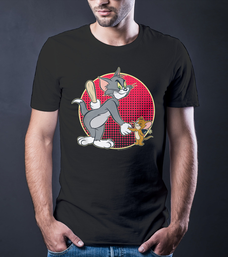 Tom And Jerry Classic Cartoon Characters Playful Moment T-Shirt
