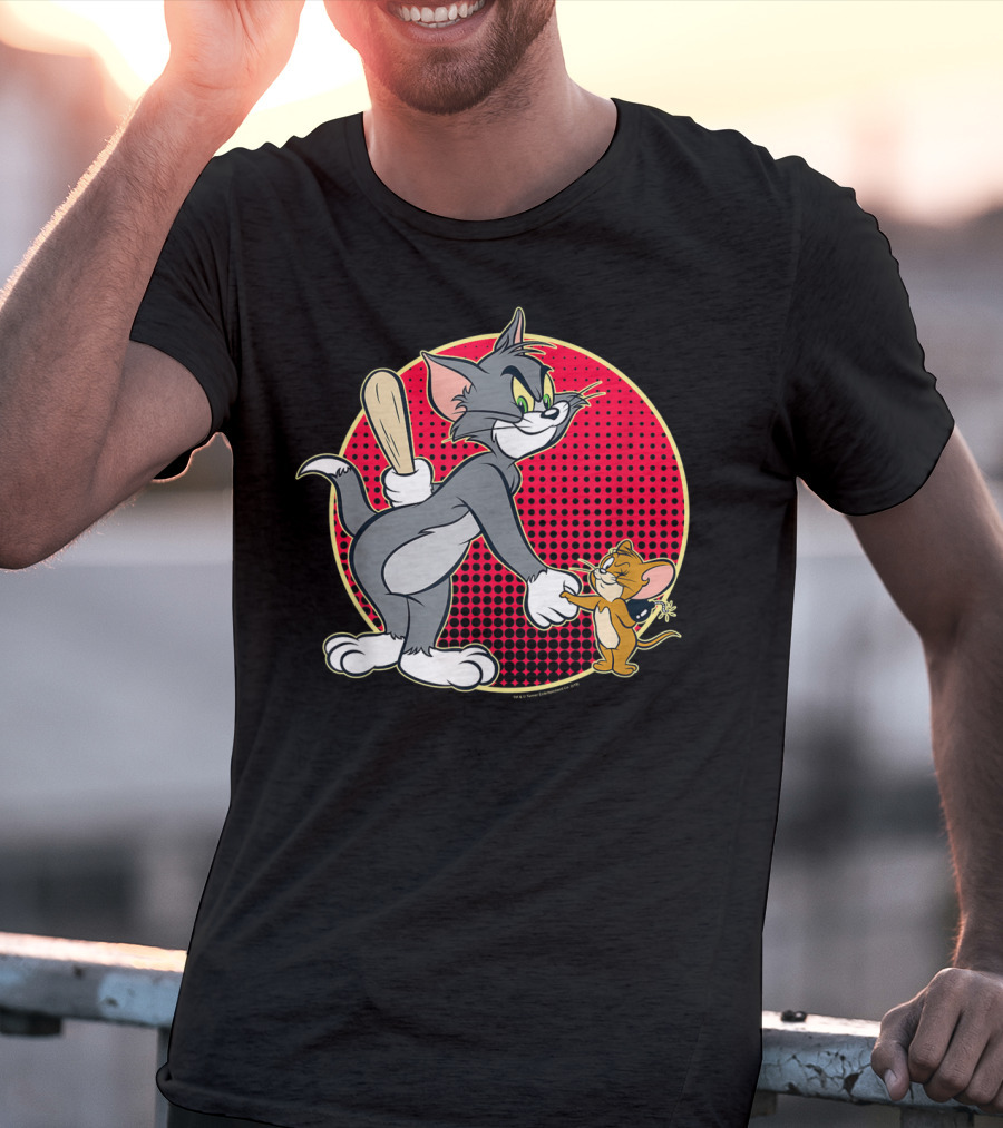 Tom And Jerry Classic Cartoon Characters Playful Moment T-Shirt
