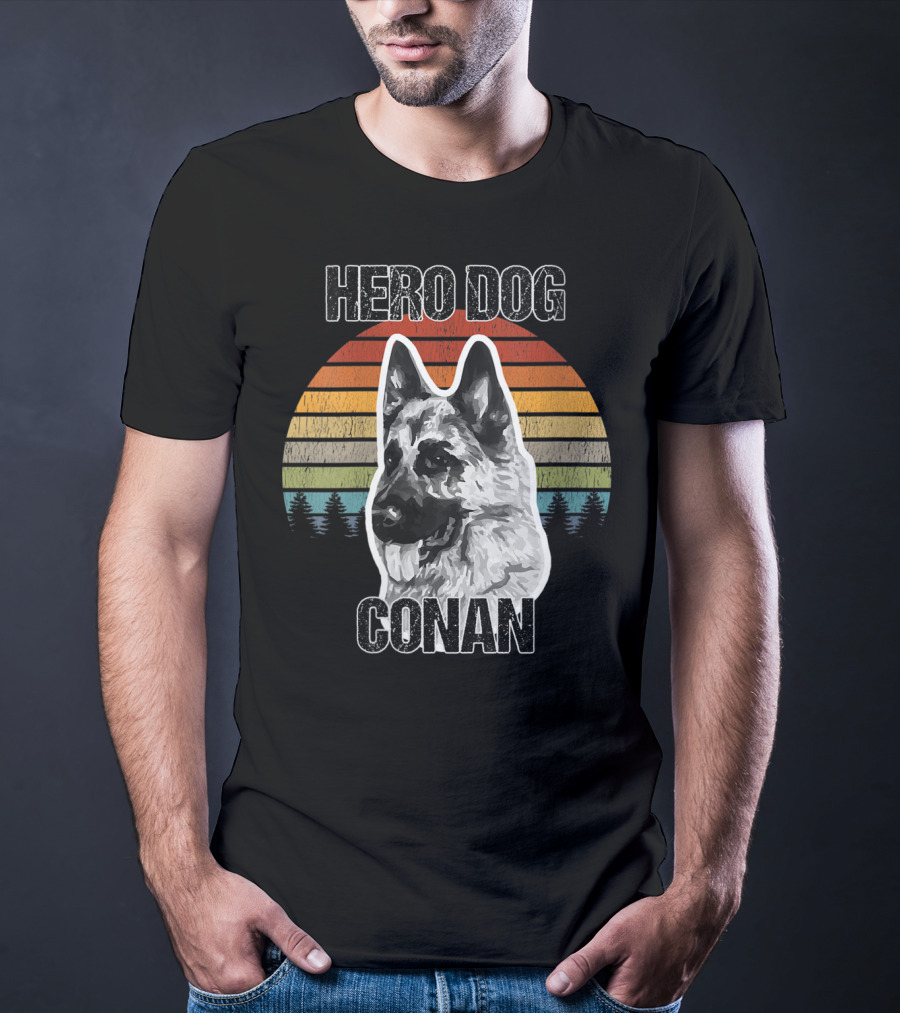 Hero Dog Conan Vintage Style Sunset Stripes T-Shirt