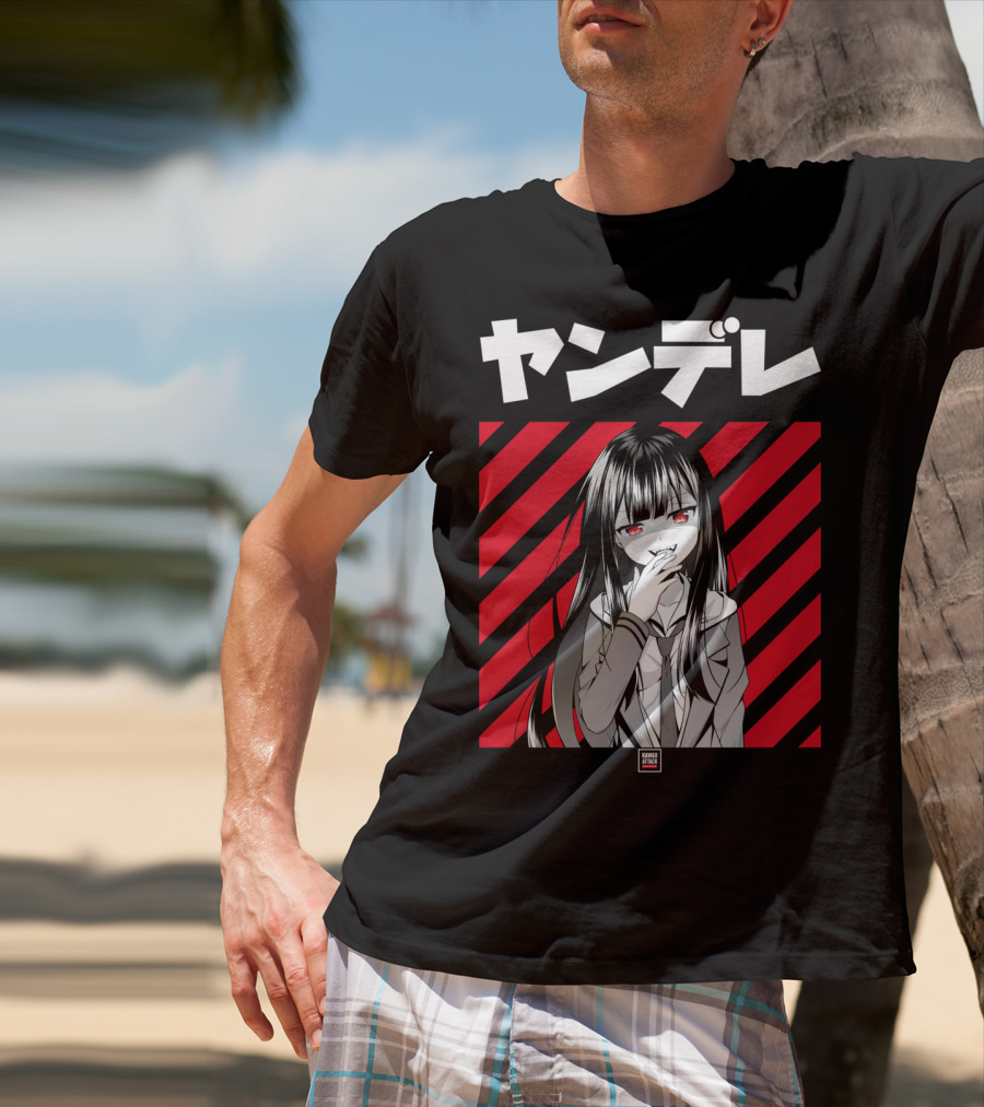 Yandere Japanese Anime Red Eyes Dark Hair Manga T-Shirt