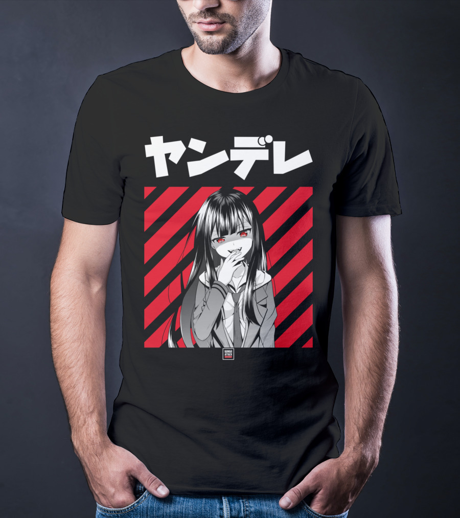 Yandere Japanese Anime Red Eyes Dark Hair Manga T-Shirt