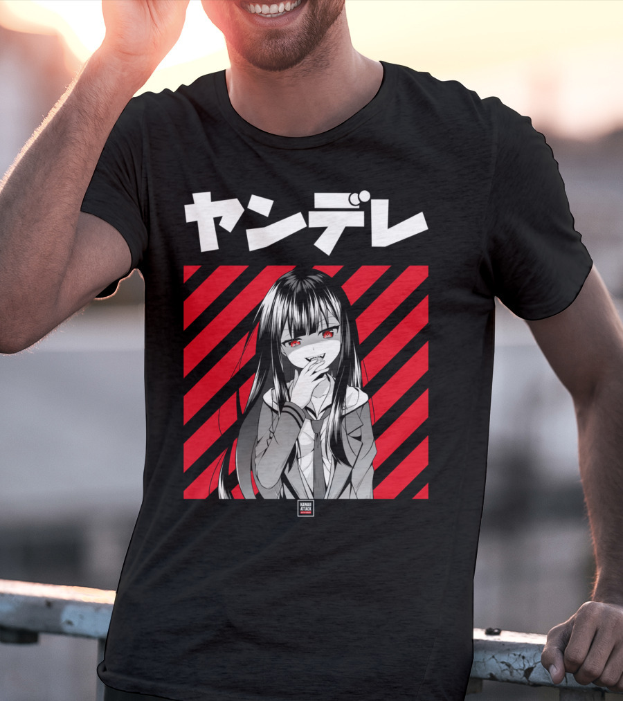 Yandere Japanese Anime Red Eyes Dark Hair Manga T-Shirt