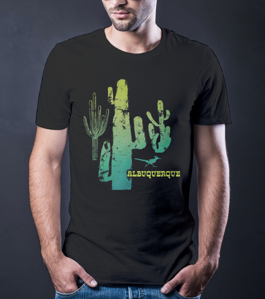 Albuquerque New Mexico Desert Cactus And Roadrunner T-Shirt