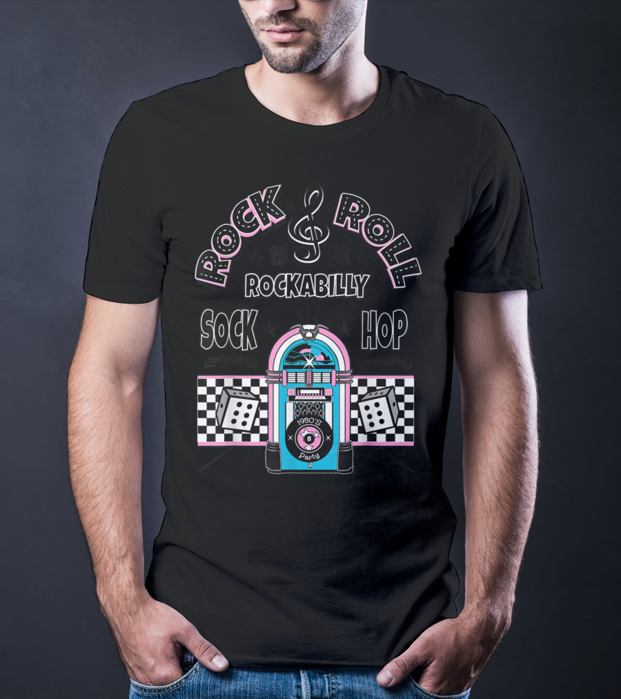 Rock And Roll Rockabilly 1958 Sock Hop Party Jukebox T-Shirt