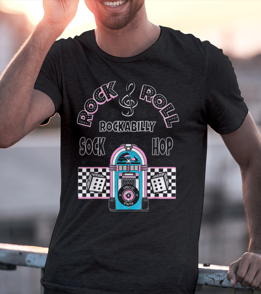 Rock And Roll Rockabilly 1958 Sock Hop Party Jukebox T-Shirt