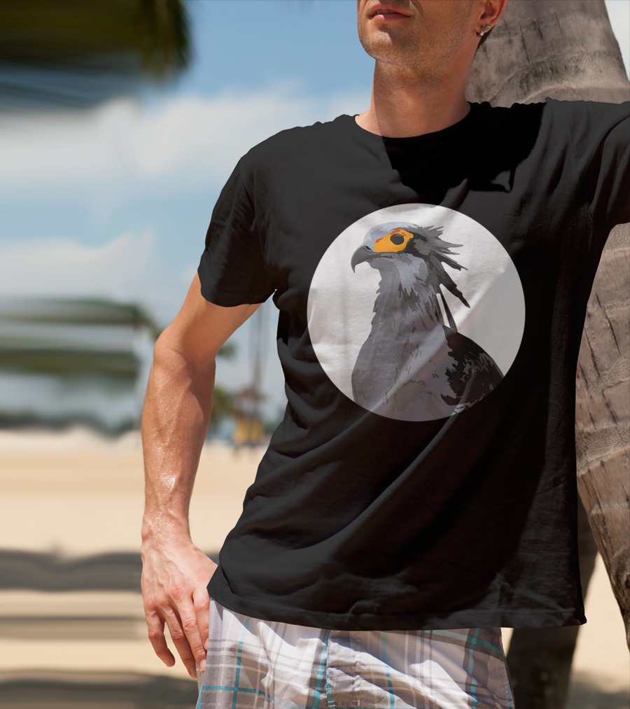 African Secretary Bird Sagittarius Circle T-Shirt