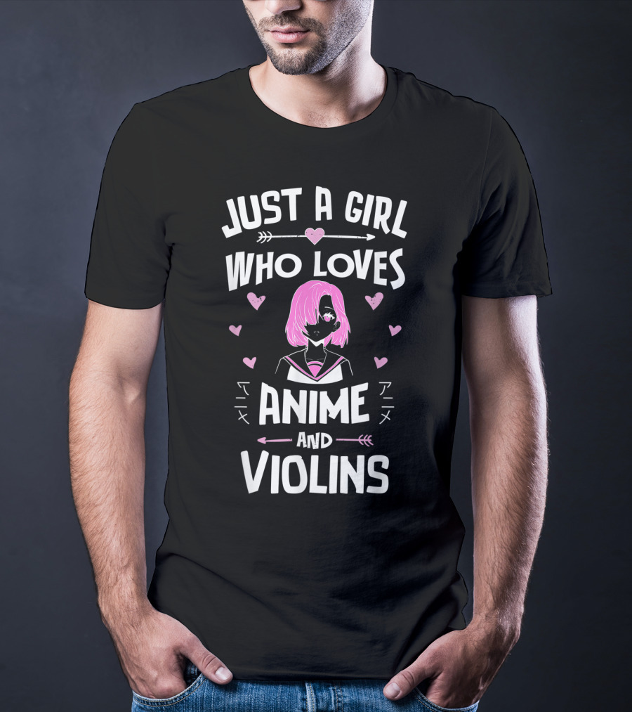 Just A Girl Who Loves Anime And Violins T-Shirt