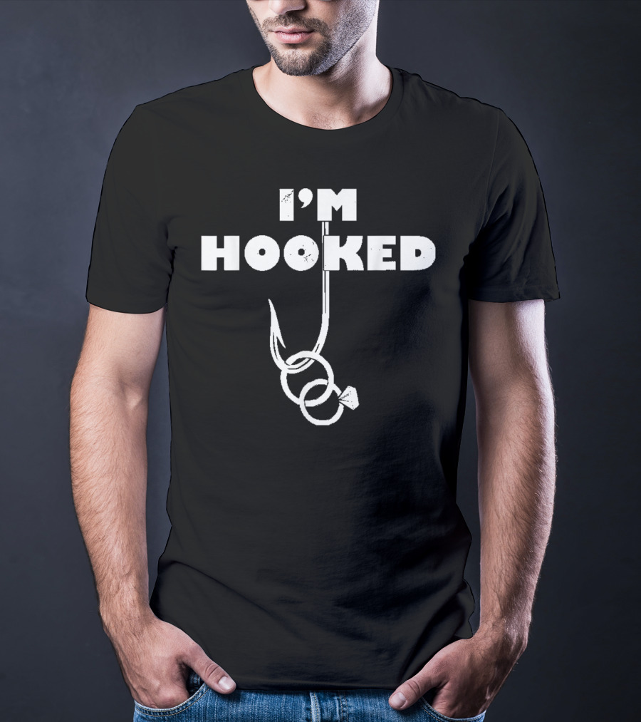 I'm Hooked Bachelor Party Funny Groom Fishing T-Shirt