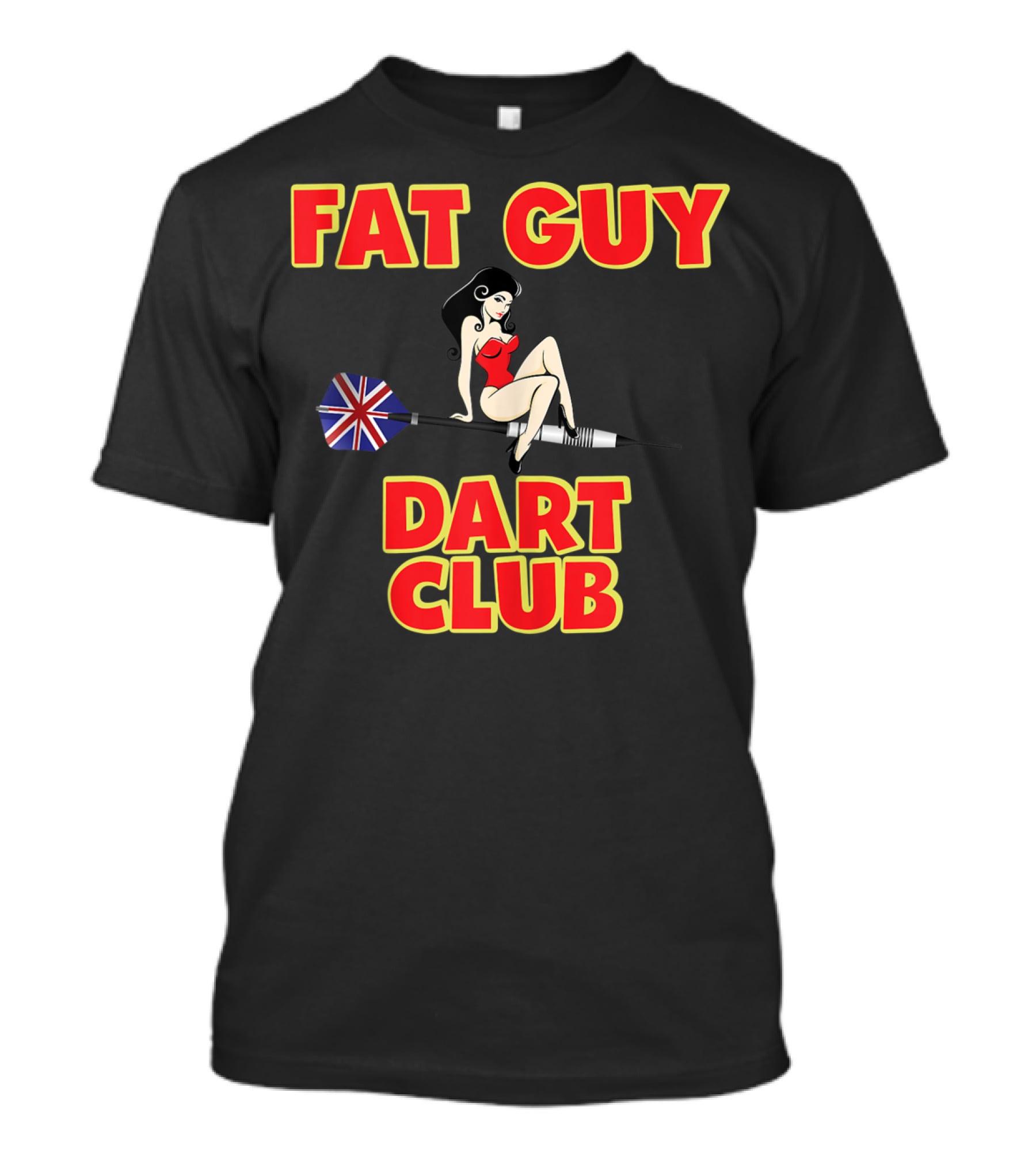 Fat Guy Dart Club Funny Darts Bar Games UK Union Jack T-Shirt