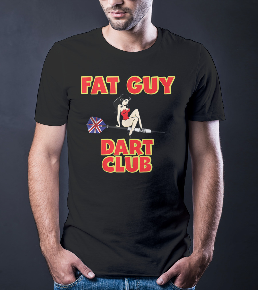 Fat Guy Dart Club Funny Darts Bar Games UK Union Jack T-Shirt