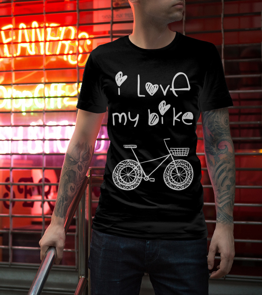 I Love My Bike Vintage Bicycle Biking T-Shirt