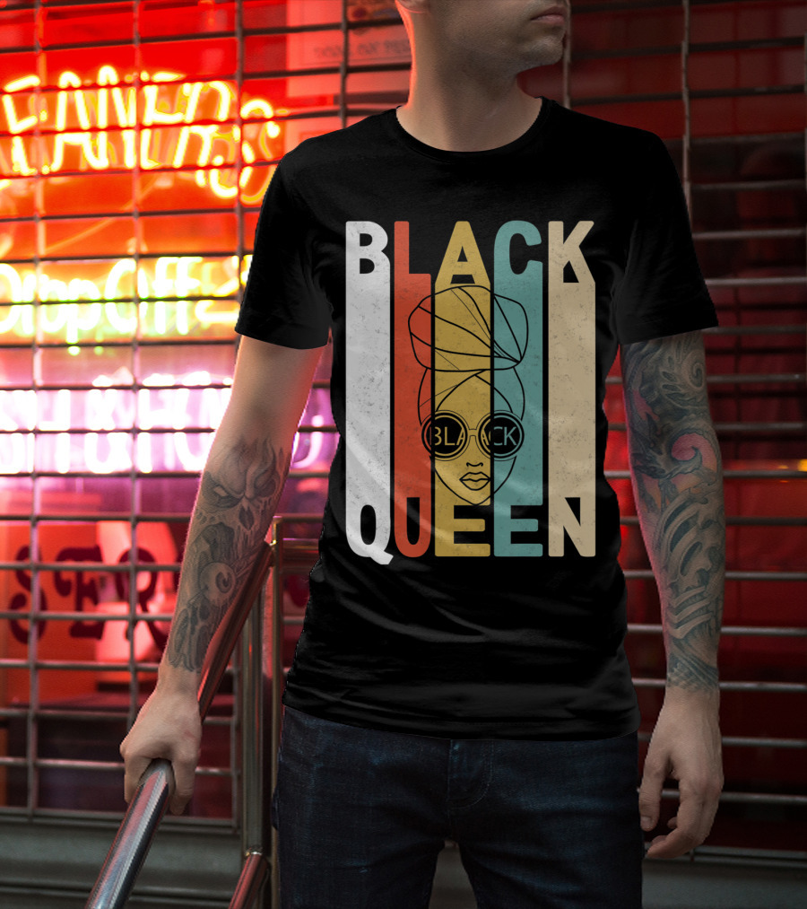 BLACK QUEEN Afro Headwrap Sunglasses T-Shirt
