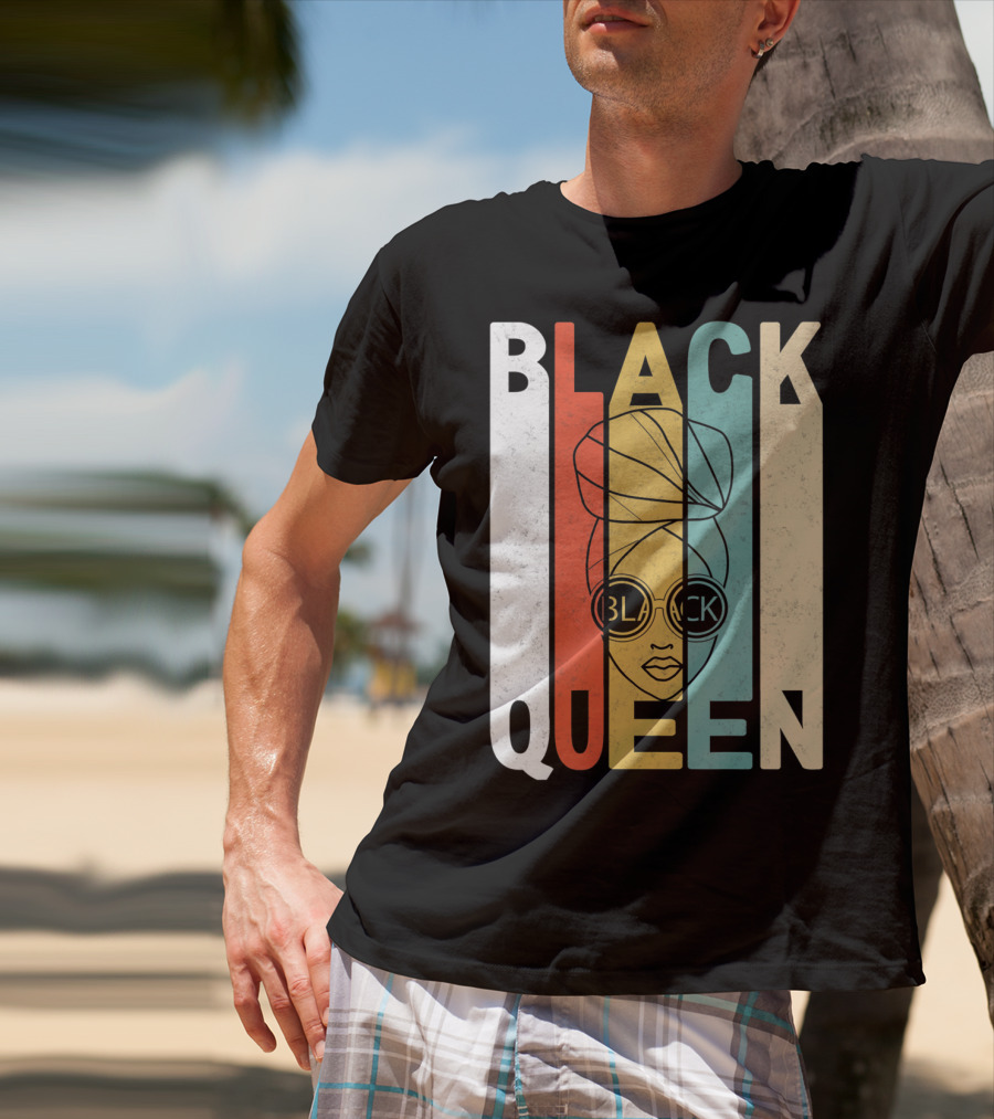 BLACK QUEEN Afro Headwrap Sunglasses T-Shirt
