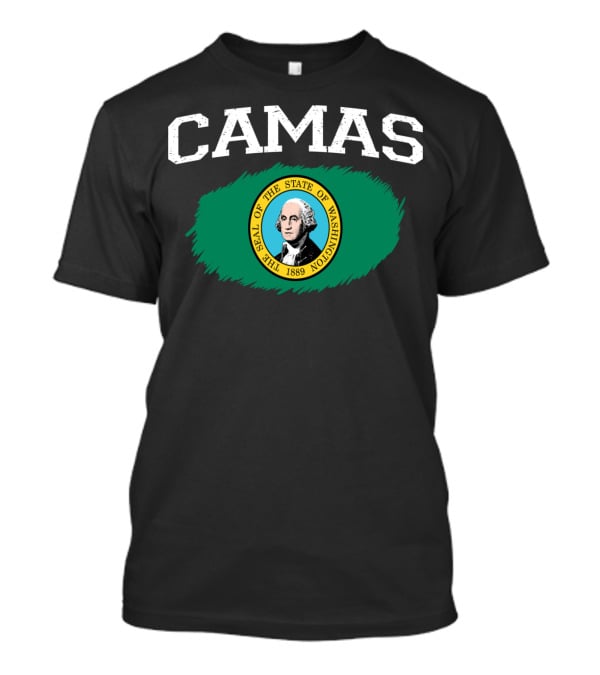 Camas Washington State Flag Vintage Style Athletic USA T-Shirt