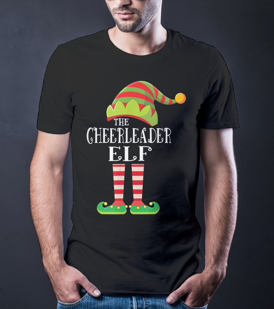 The Cheerleader Elf Matching Family Group Festive Holiday T-Shirt