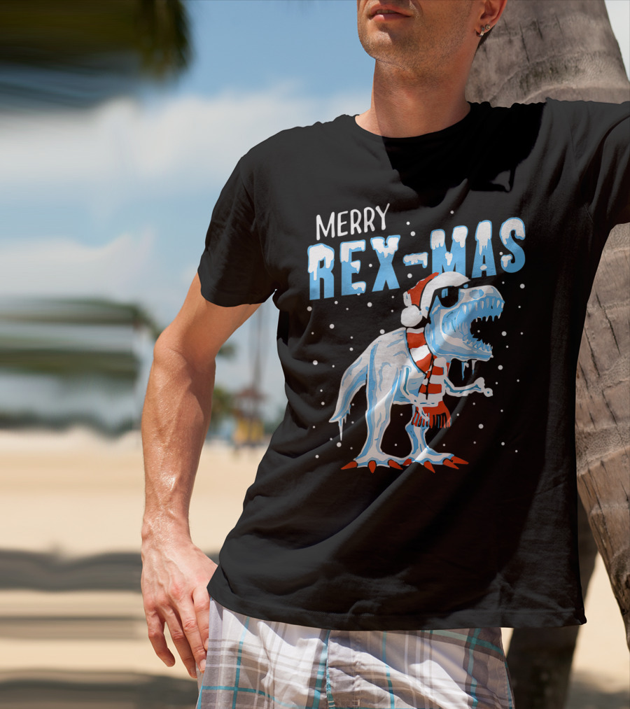 Merry Rexmas Santa Dinosaur Christmas T-Shirt