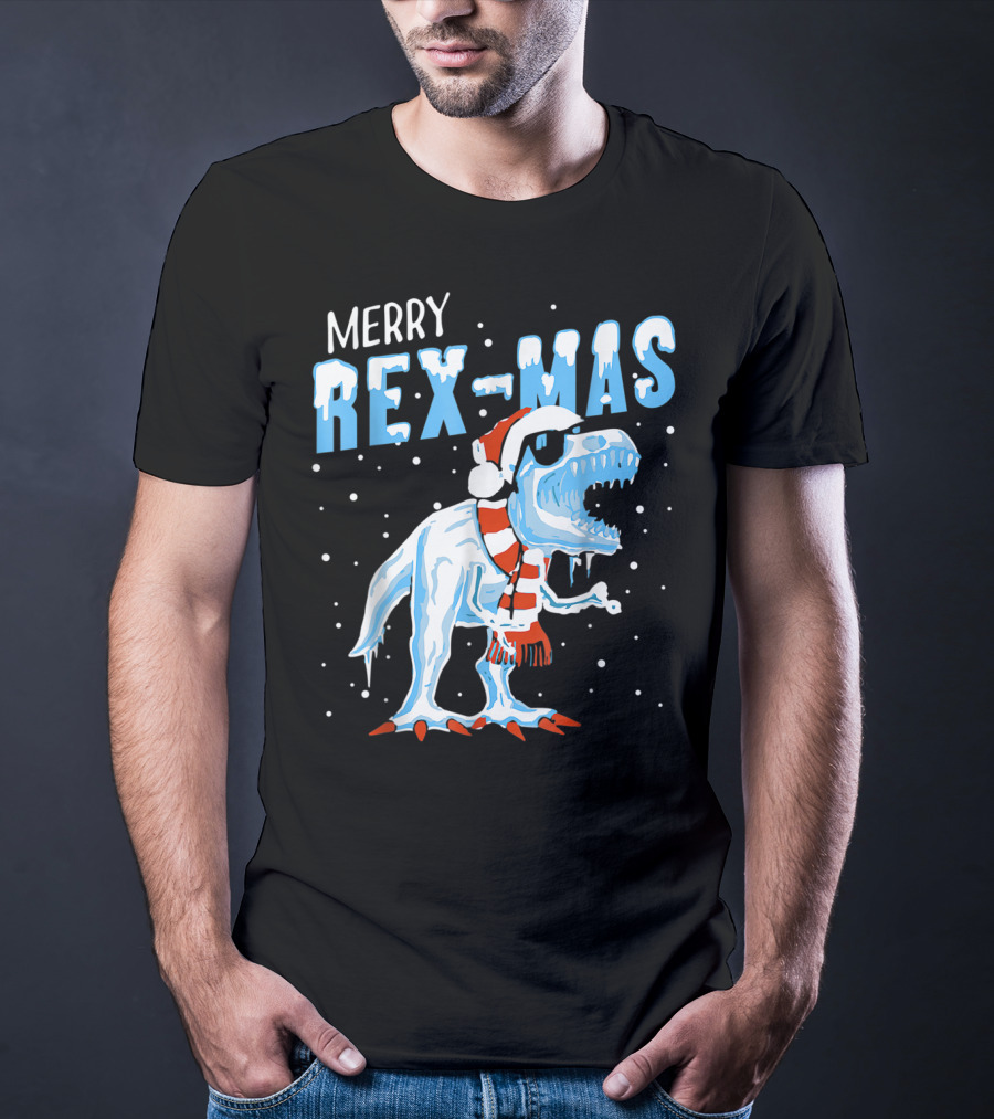 Merry Rexmas Santa Dinosaur Christmas T-Shirt