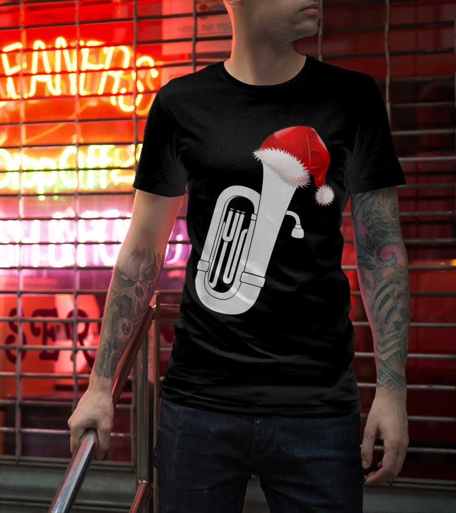 Christmas Tuba Santa Band Players Festive Holiday Instrument T-Shirt