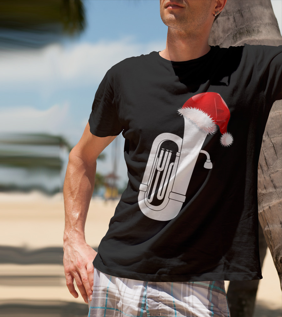 Christmas Tuba Santa Band Players Festive Holiday Instrument T-Shirt