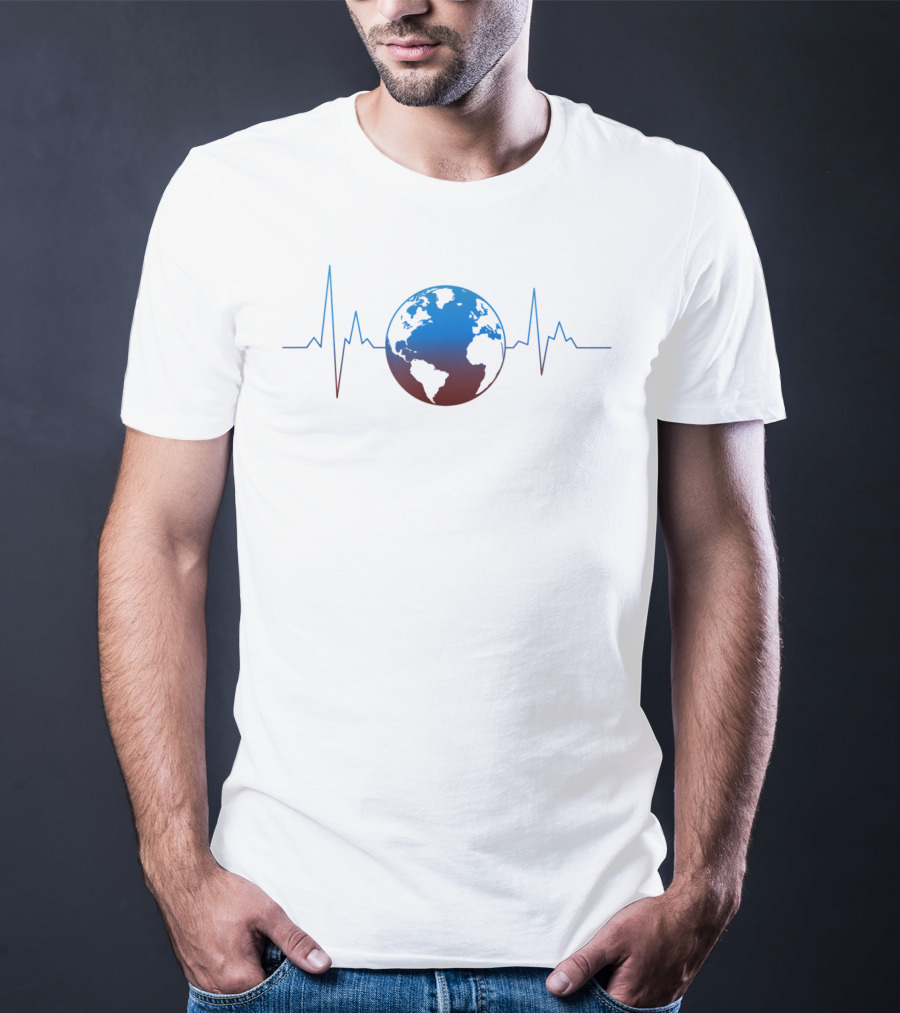 Climate Change Earth Heartbeat Monitor T-Shirt