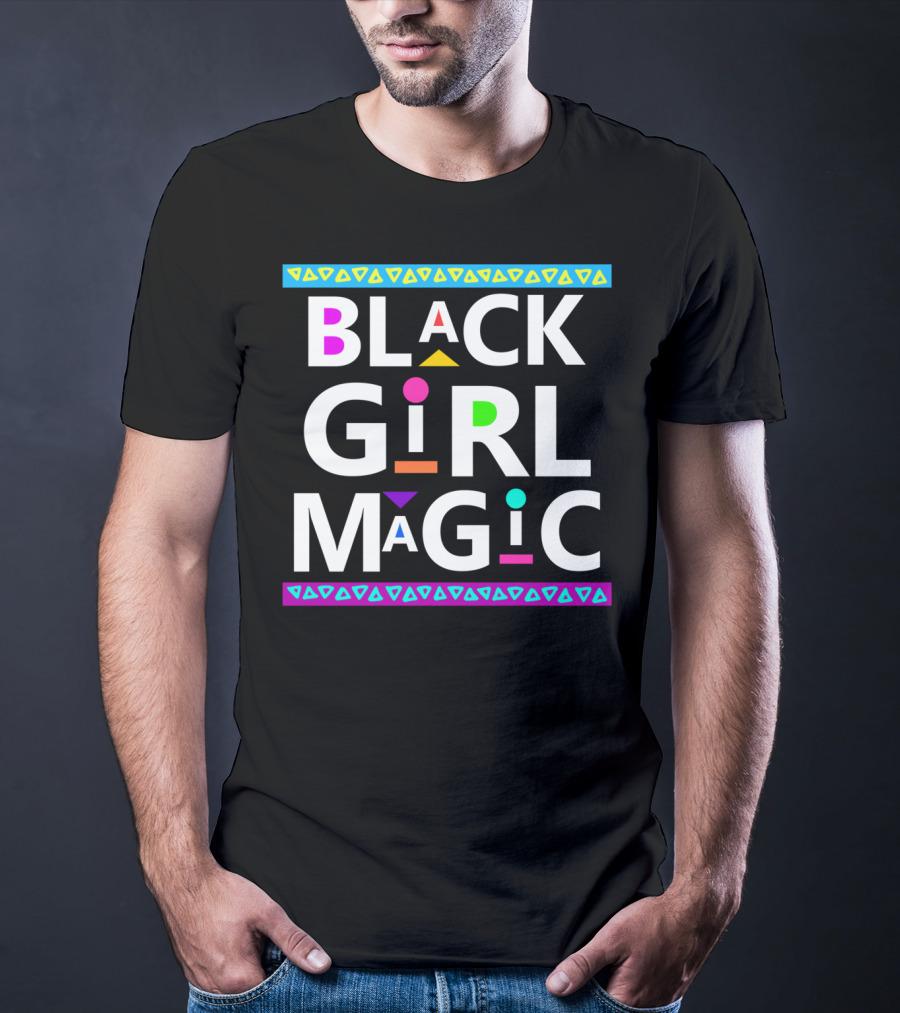 Black Girl Magic Dashiki Style With Colorful Accents T-Shirt