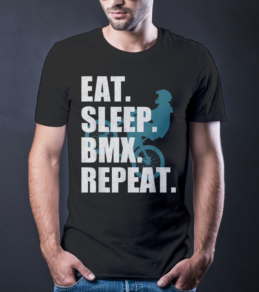 Eat Sleep BMX Repeat Funny Vintage BMX Rider T-Shirt