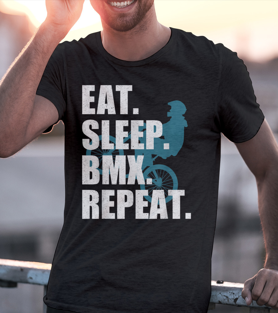 Eat Sleep BMX Repeat Funny Vintage BMX Rider T-Shirt