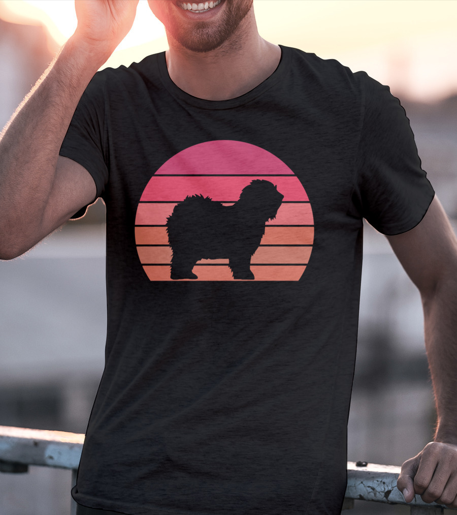 English Sheepdog Cool Vintage Sunset T-Shirt