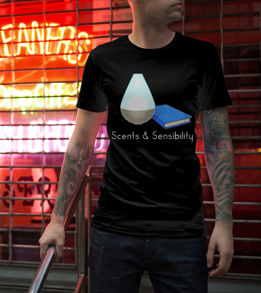 Scents And Sensibility Essential Oils Diffuser Jane Austen Sense Book T-Shirt