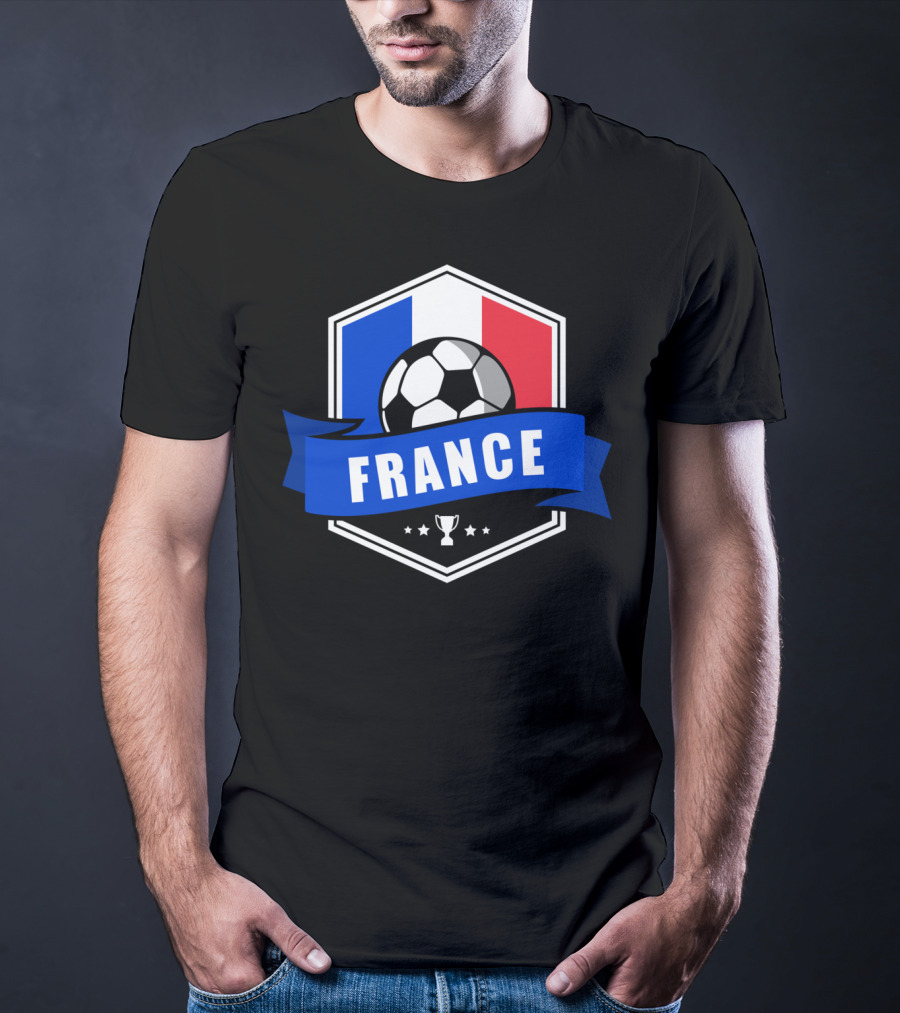 France Soccer French Team Ball Flag Trophy Fan T-Shirt
