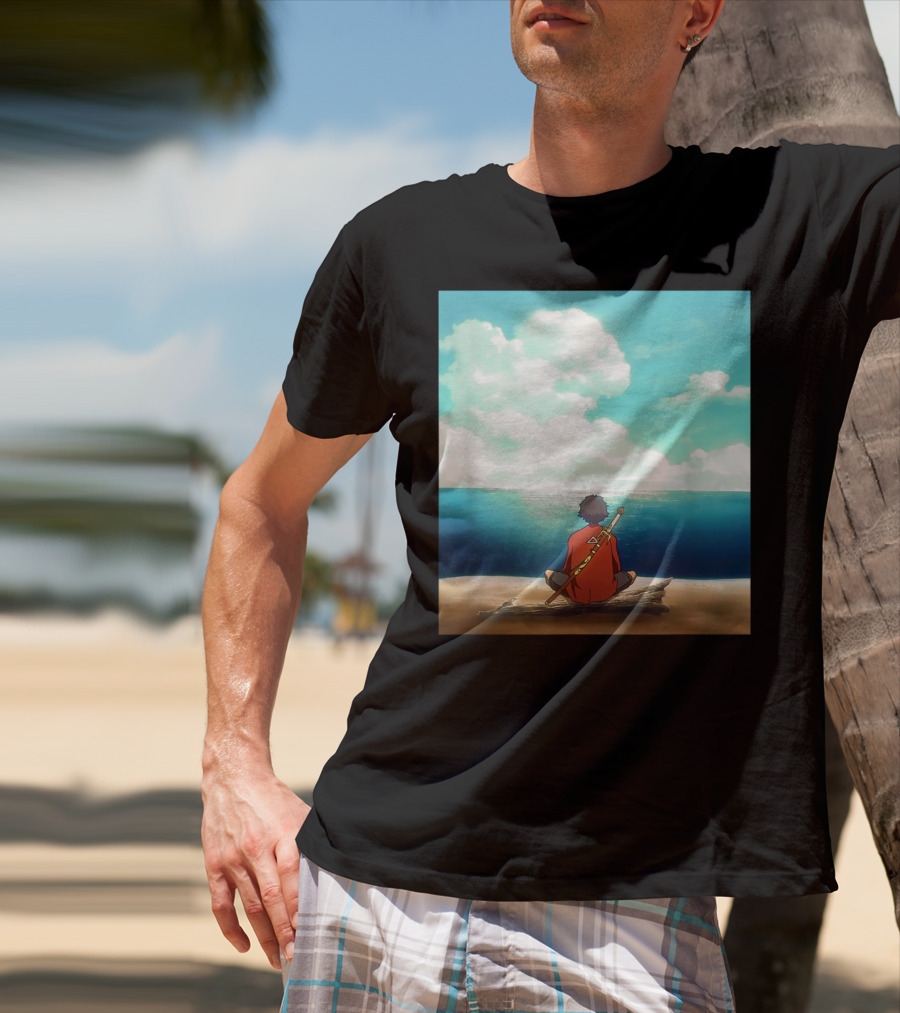 Samurai Champloo Reflective Ocean Scene T-Shirt