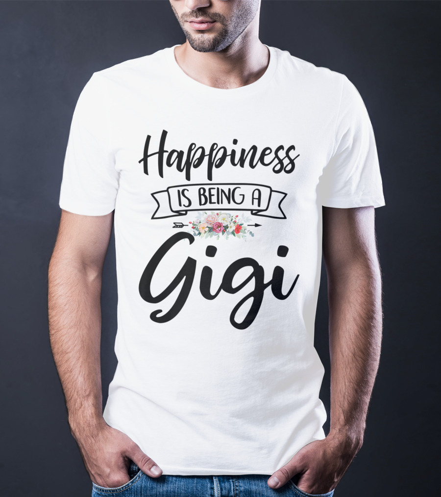 Happiness Is Being A Gigi Mother's Day Floral Wreath T-Shirt