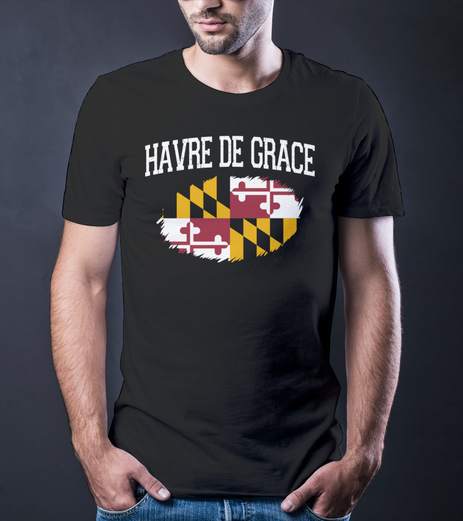 Havre De Grace Maryland Flag Vintage Usa T-Shirt