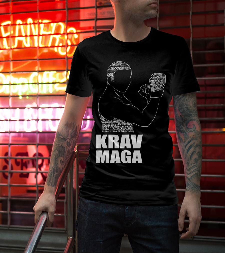 Krav Maga Men Self Defense Instructor Punch Strike Technique T-Shirt