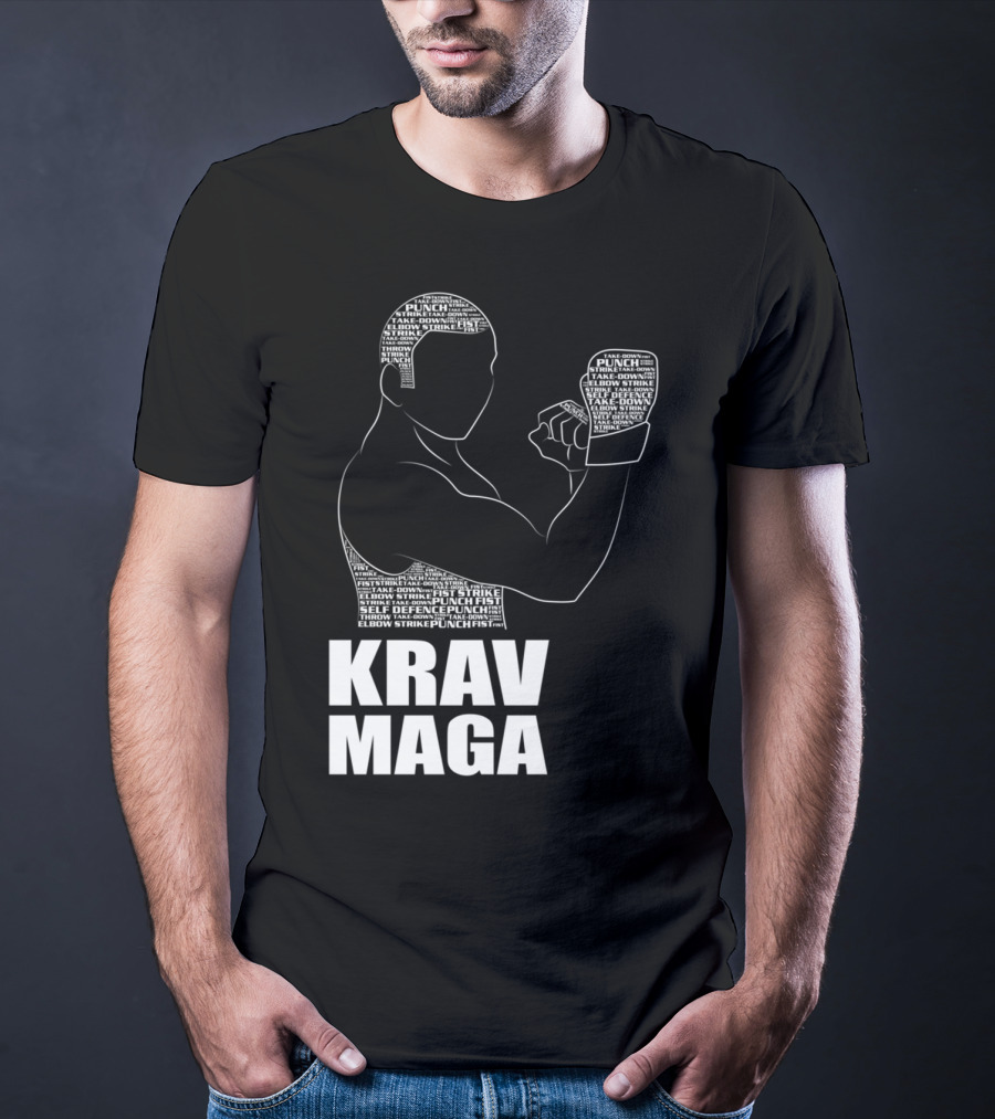 Krav Maga Men Self Defense Instructor Punch Strike Technique T-Shirt
